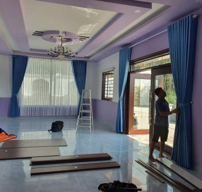 THI CÔNG RÈM CỬA PHÒNG KHÁCH